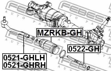 Tie rod end right Febest 0521-GHRH