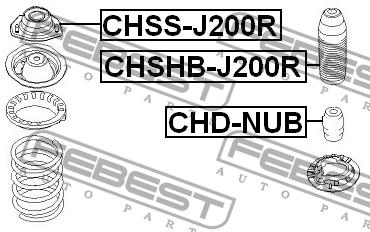 Rear shock absorber support Febest CHSS-J200R