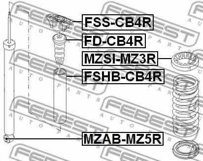 Rear shock absorber support Febest FSS-CB4R