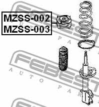 Rear left shock absorber support Febest MZSS-002