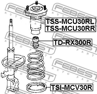 Rear left shock absorber support Febest TSS-MCU30RL