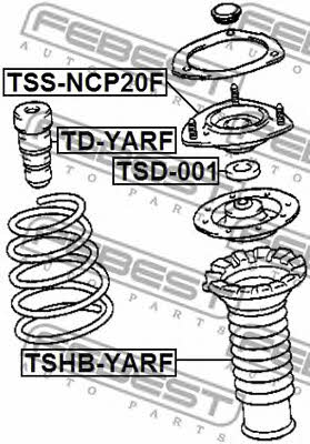 Strut bearing with bearing kit Febest TSS-NCP20F