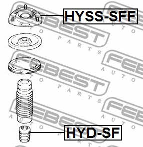 Strut bearing with bearing kit Febest HYSS-SFF