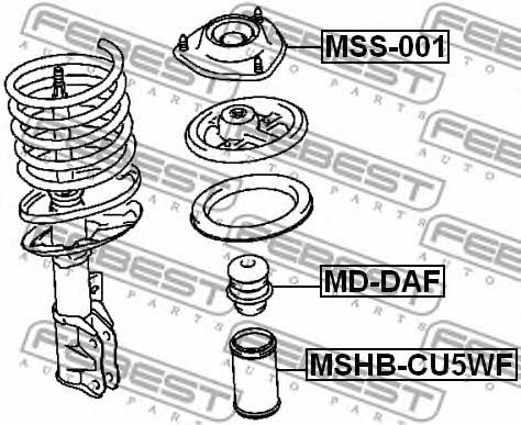 Strut bearing with bearing kit Febest MSS-001