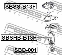Strut bearing with bearing kit Febest SBSS-B13F