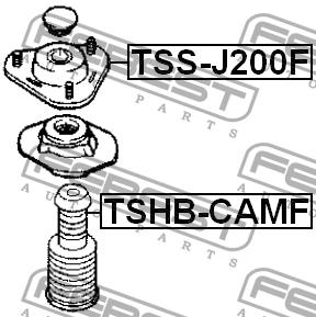 Strut bearing with bearing kit Febest TSS-J200F