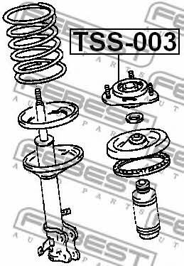 Strut bearing with bearing kit Febest TSS-003