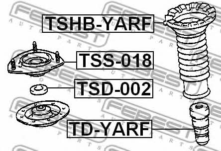 Strut bearing with bearing kit Febest TSS-018