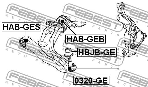 Ball joint Febest 0320-GE