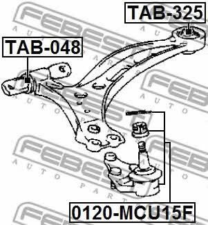 Ball joint Febest 0120-MCU15F