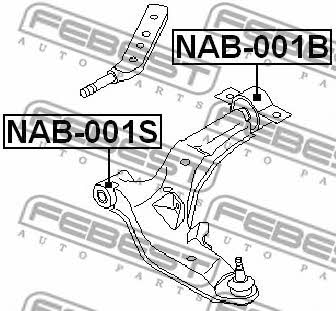 Silent block front lower arm front Febest NAB-001S