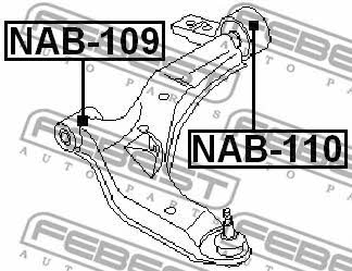 Febest Front lower arm bush, front – price [object Object] PLN