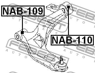Front lower arm bush, front Febest NAB-109