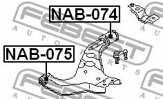 Silent block rear trailing arm front Febest NAB-075