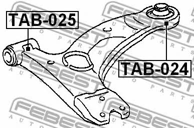 Febest Front lower control arm front bushing – price 17 PLN