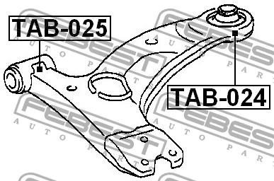Front lower control arm front bushing Febest TAB-025