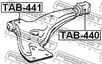 Front lower control arm front bushing Febest TAB-441