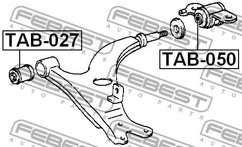 Front lower control arm front bushing Febest TAB-027