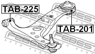 Front lower control arm front bushing Febest TAB-225