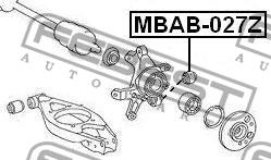 Bearing, wheel bearing housing Febest MBAB-027Z