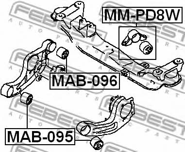 Silent block differential Febest MAB-095