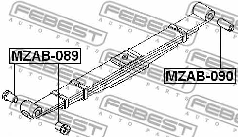 Silentblock springs Febest MZAB-090