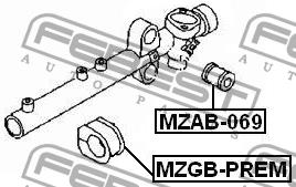 Silent block steering rack Febest MZAB-069