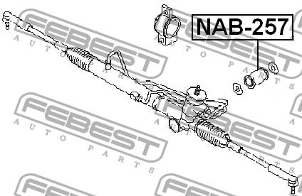 Silent block steering rack Febest NAB-257