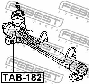 Silent block steering rack, kit Febest TAB-182