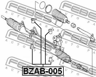 Silent block steering rack, kit Febest BZAB-005