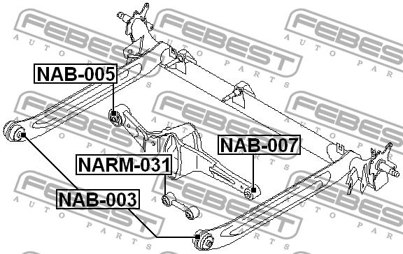 Febest Right rear beam Silent block – price [object Object] PLN