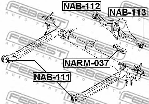 Febest Rear axle bush – price [object Object] PLN