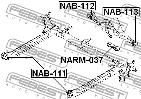 Rear axle bush Febest NAB-113