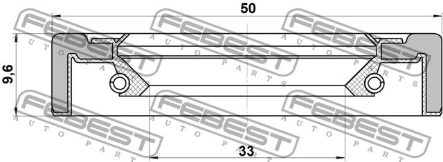 SEAL OIL-DIFFERENTIAL Febest TOS-003