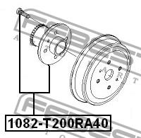 Rear wheel hub Febest 1082-T200RA40