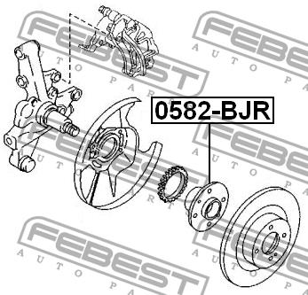 Rear wheel hub Febest 0582-BJR