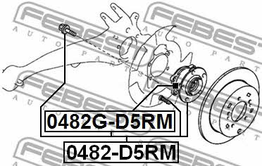 Rear wheel hub Febest 0482-D5RM