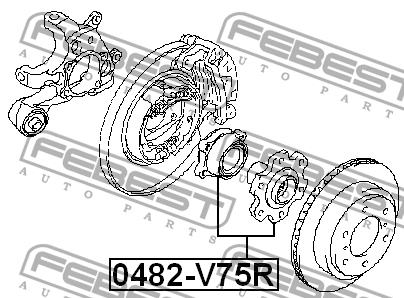 Rear wheel hub Febest 0482-V75R