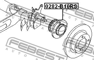Wheel hub with rear bearing Febest 0282-B10RS