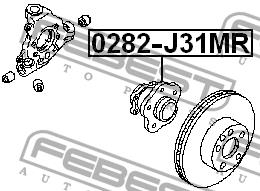 Febest Wheel hub with rear bearing – price 362 PLN
