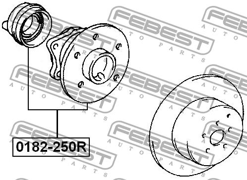 Rear wheel hub Febest 0182-250R