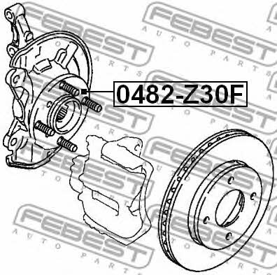 Febest Wheel hub with front bearing – price 258 PLN