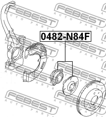Front Wheel Bearing Kit Febest 0482-N84F