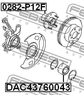 Wheel hub front Febest 0282-P12F