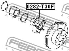 Wheel hub front Febest 0282-T30F