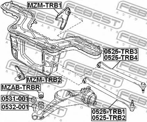 Traction rear transverse Febest 0525-TRB4