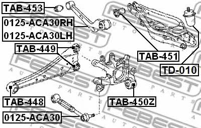 Adjustable rear lower arm Febest 0125-ACA30