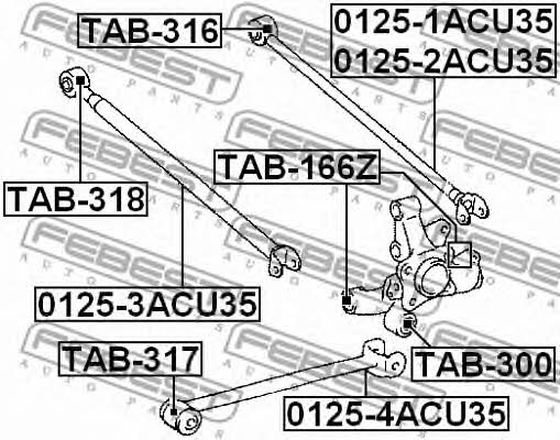 Traction rear longitudinal Febest 0125-4ACU35
