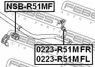 Front anti roll bar bush Febest NSB-R51MF