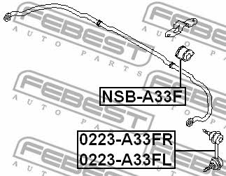 Front stabilizer bush Febest NSB-A33F